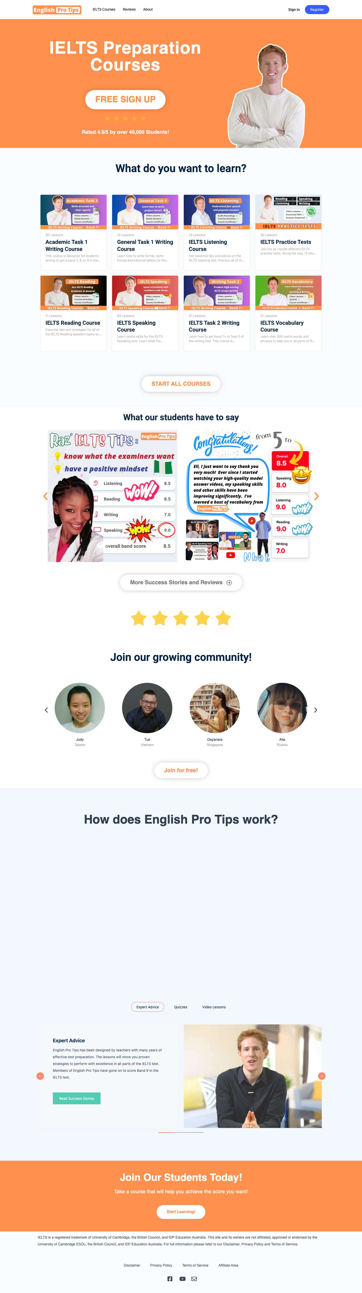 English Pro Tips – Ace the IELTS test with English Pro Tips - Full Screenshot