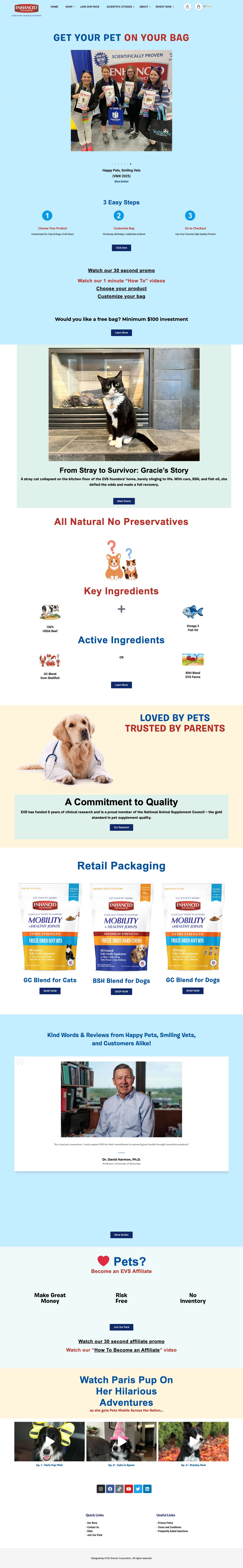 Buy Clinical Proven Pet Chews, Pet Toppers & Pet Food Online - Full Screenshot