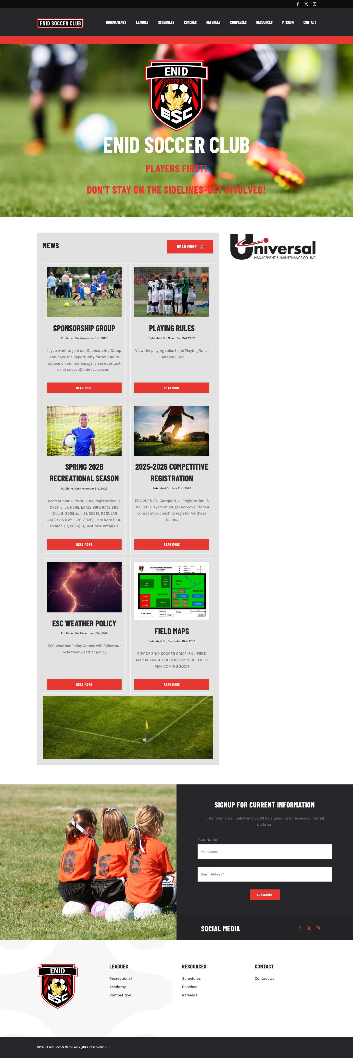 Enid Soccer Club Home | Enid Soccer Club - Full Screenshot