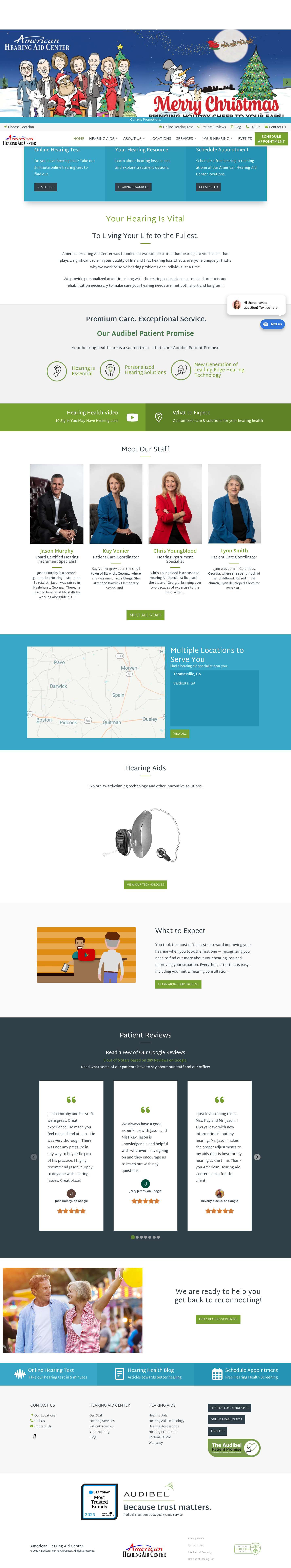 American Hearing Aid Center Hearing Aid Center in Georgia - Full Screenshot