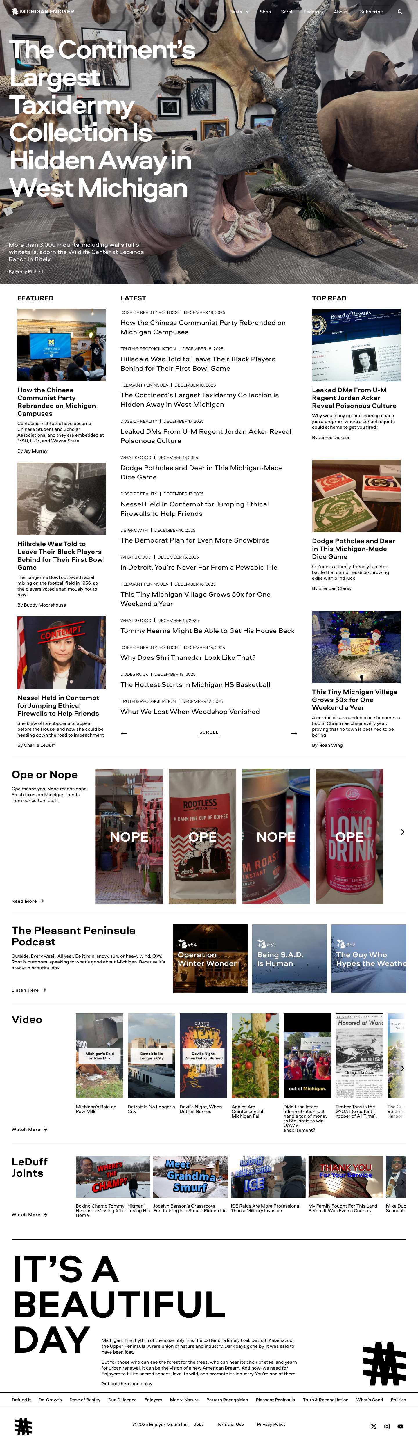 Home - Michigan Enjoyer - Full Screenshot