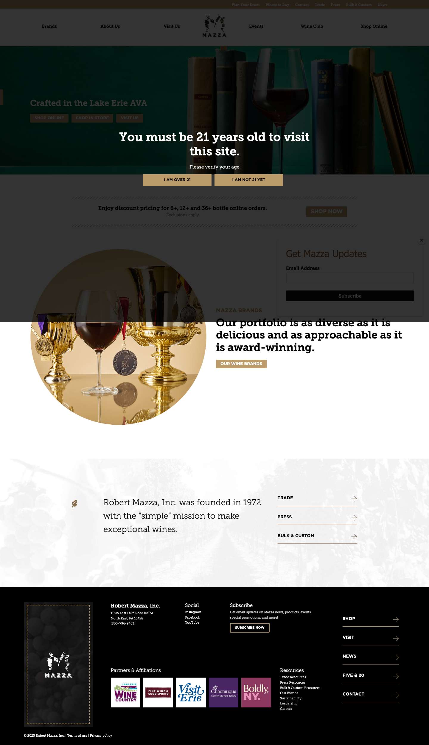 Wineries, Brewery, Distillery - NW PA, SW NY | Enjoy MazzaAccessibility ToolsIncrease TextDecrease TextGrayscaleHigh ContrastNegative ContrastLight BackgroundLinks UnderlineReadable FontReset - Full Screenshot