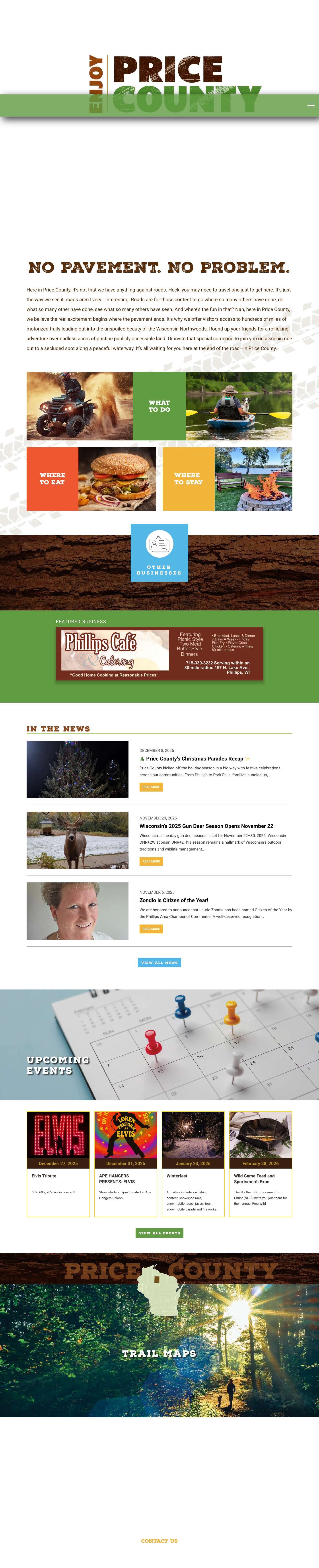 Home - Enjoy Price County, Wisconsin - Full Screenshot