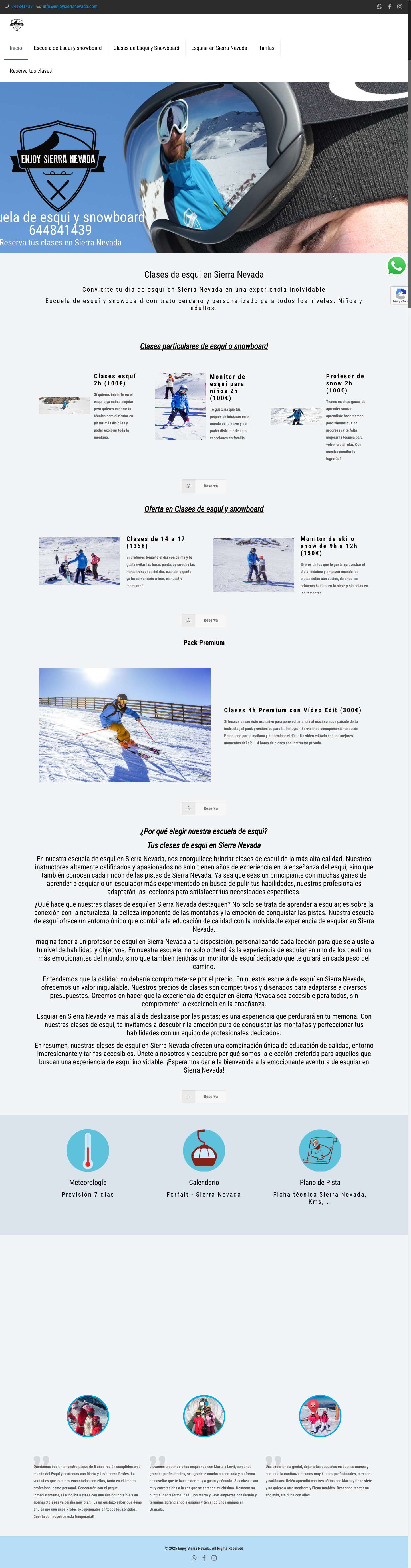 Clases de esqui Sierra Nevada: Enjoy Sierra Nevada - Full Screenshot