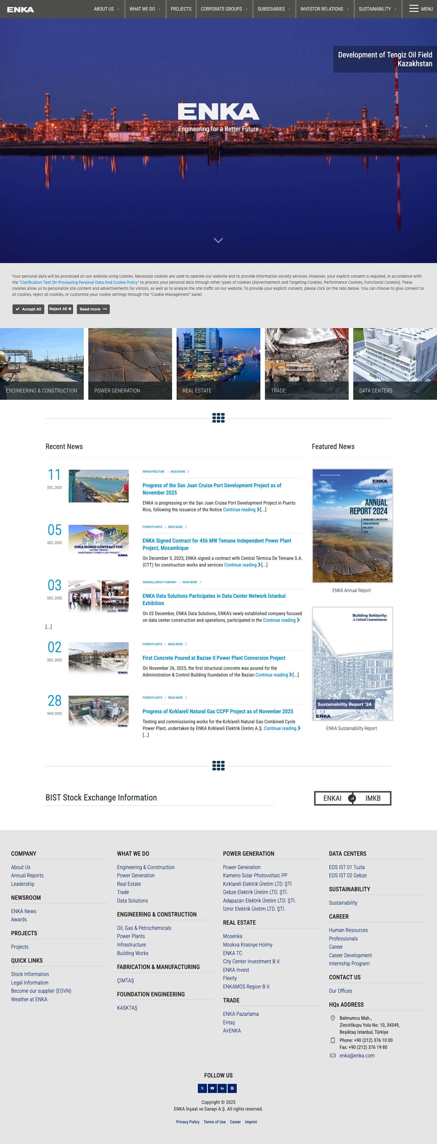 ENKA İnşaat ve Sanayi A.Ş. | ENKA is the largest construction company in Turkey and ranked among the ENR’s Top International Contractors since 1982. - Full Screenshot