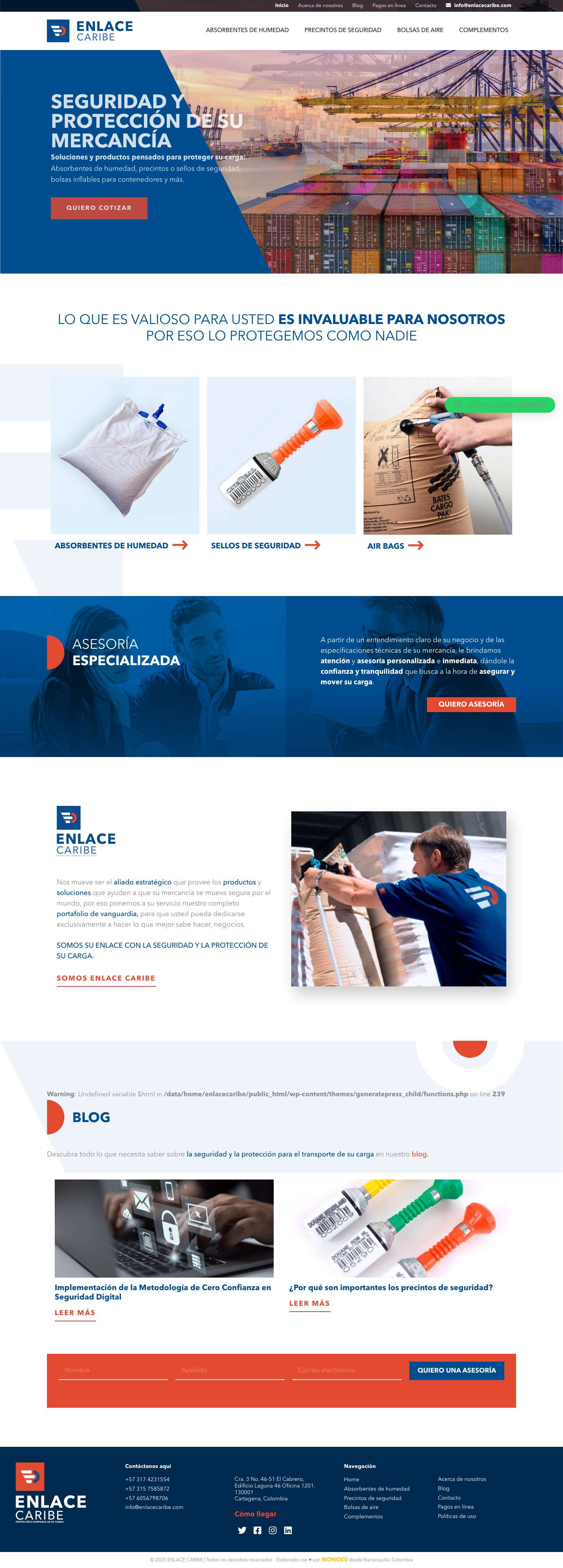 Seguridad Transporte de Carga - Enlace Caribe - Full Screenshot