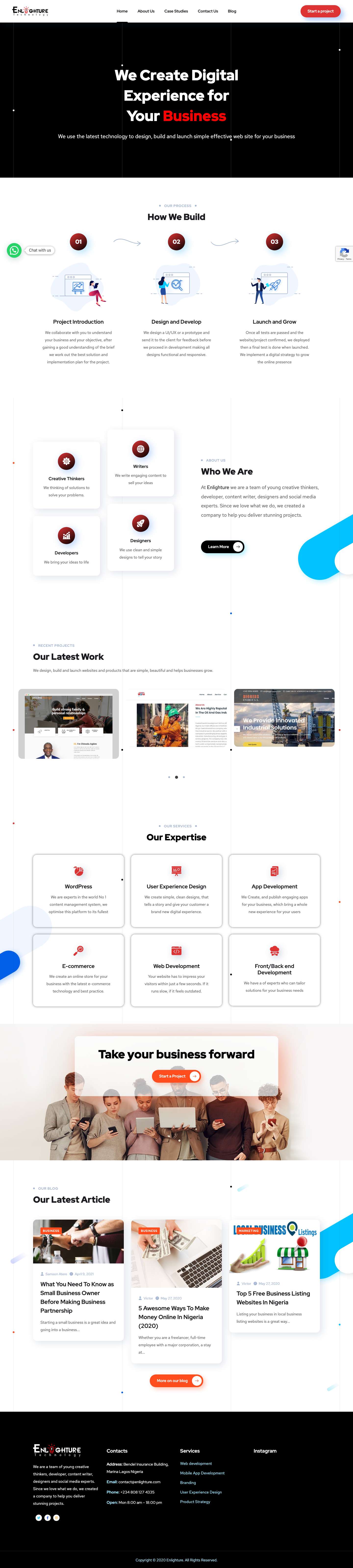 Enlighture - Web Design & Digital Marketing Agency in Lagos - Full Screenshot