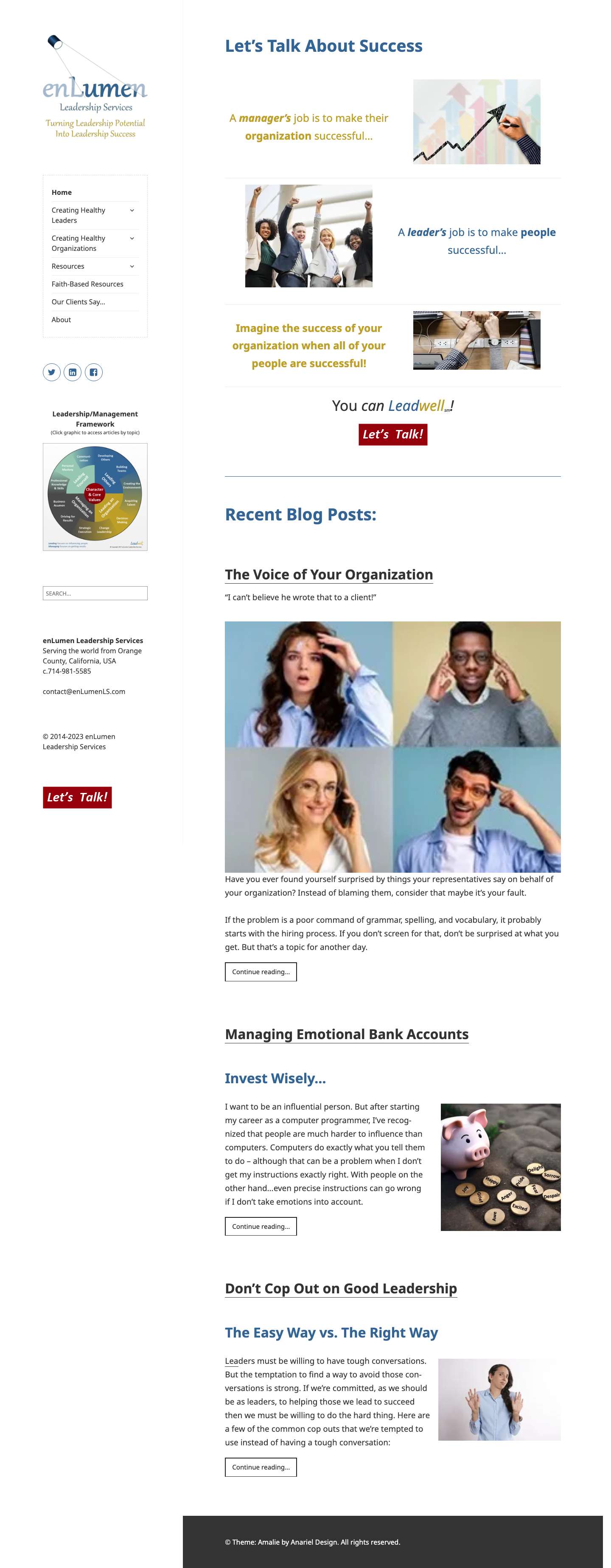 Let's Talk About Success – enLumen Leadership Services - Full Screenshot