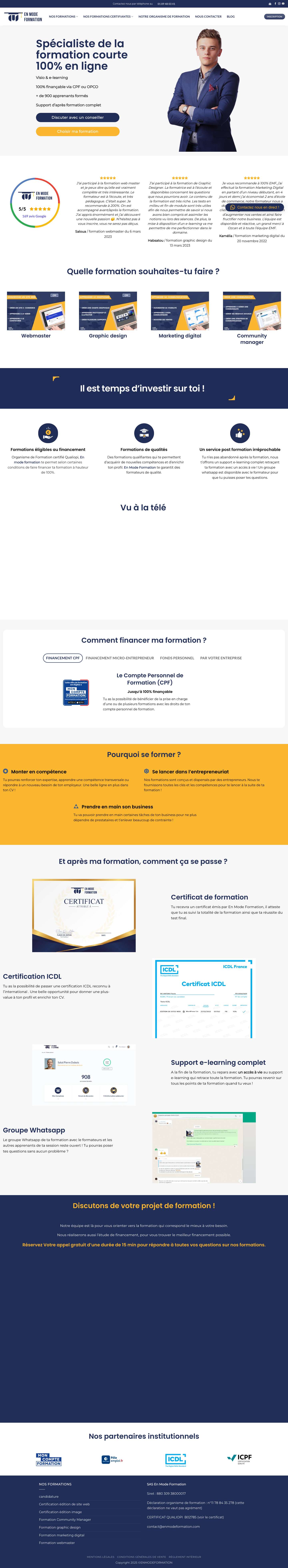 En Mode Formation - formations courtes 100% en ligne - Full Screenshot