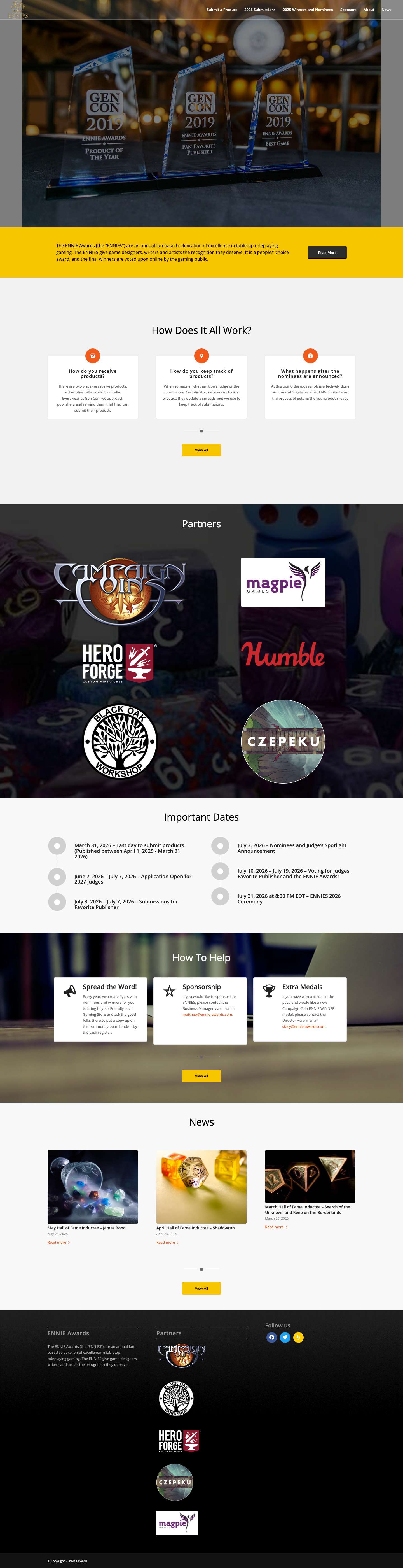 ENNIE Awards – Tabletop RPG awards - Full Screenshot