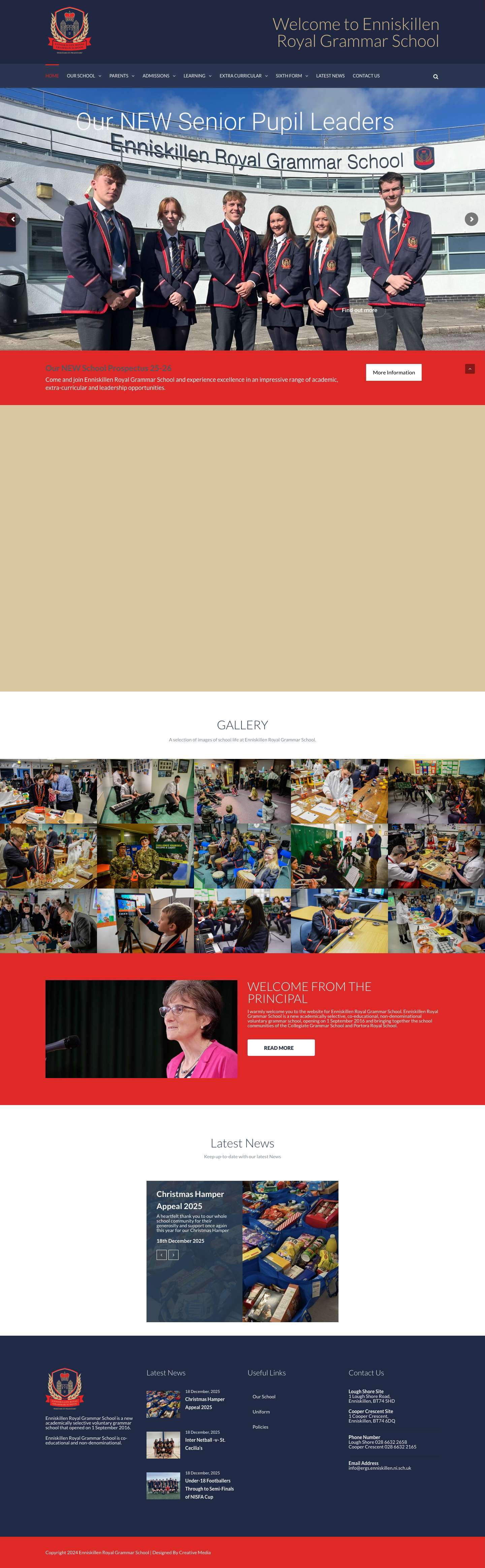 Home - Enniskillen Royal Grammar School - Full Screenshot