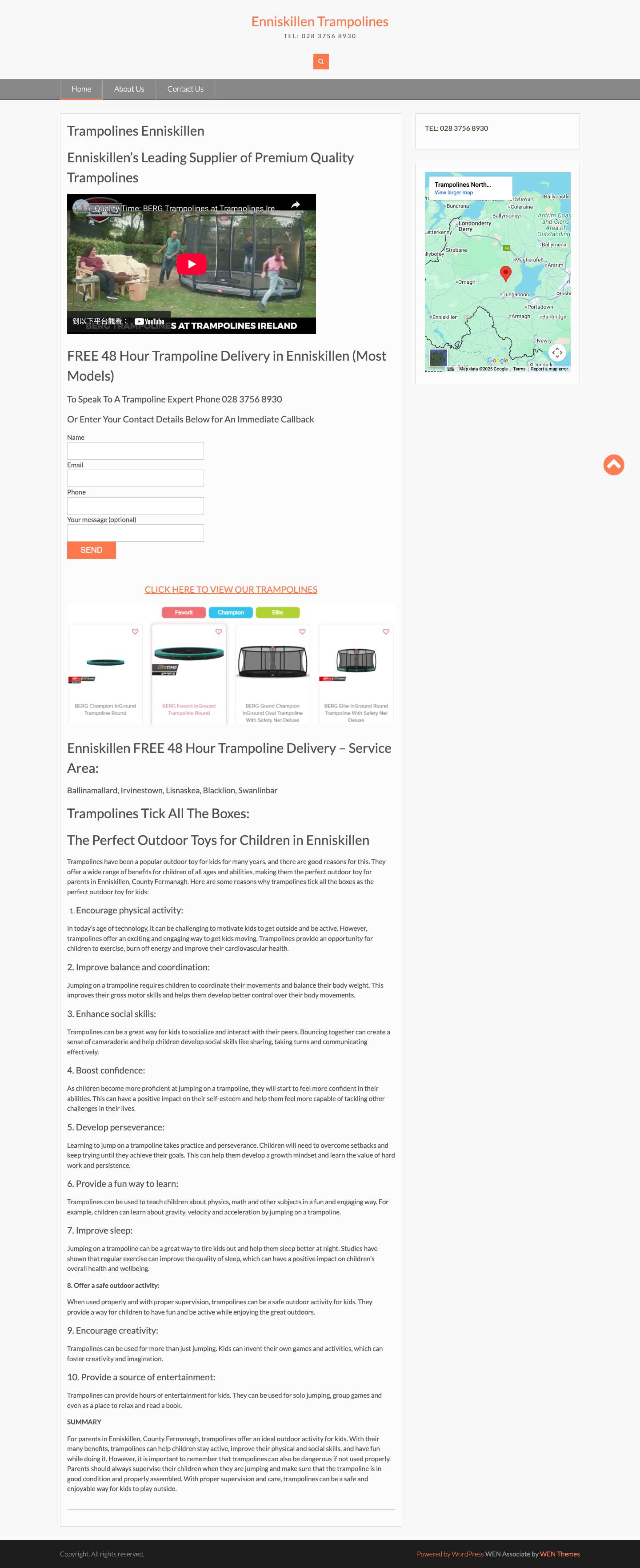 Trampolines Enniskillen - Enniskillen Trampolines - Full Screenshot