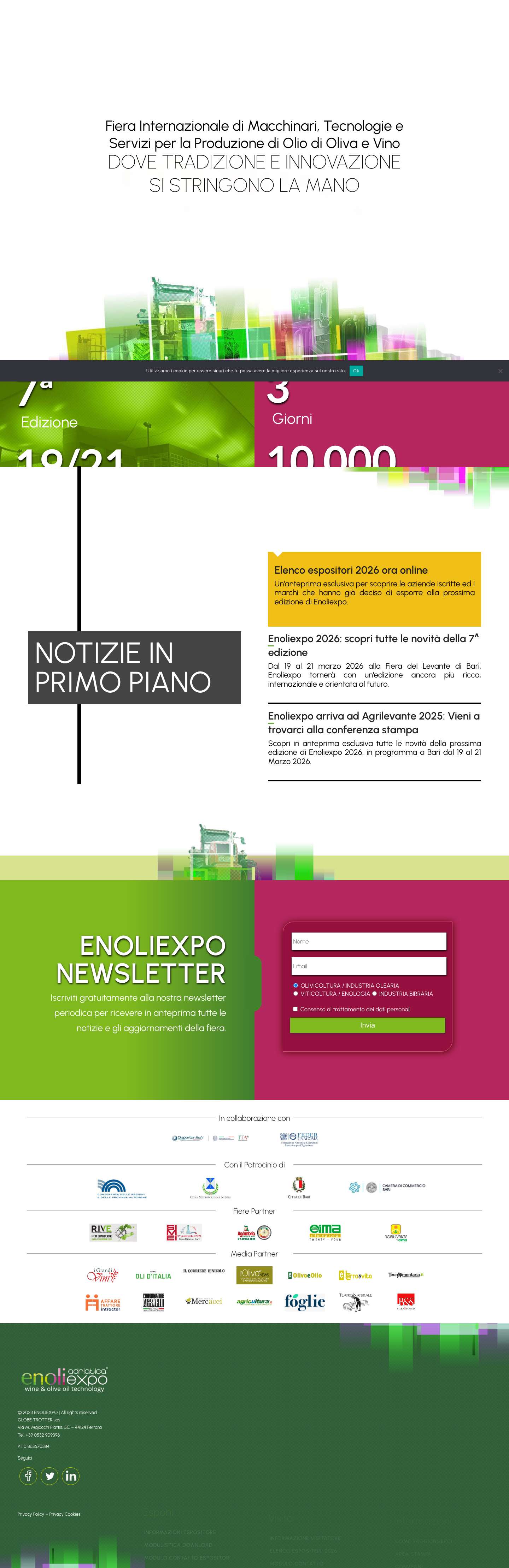 ENOLIEXPO Bari dal 19 al 21 Marzo 2026 - Full Screenshot