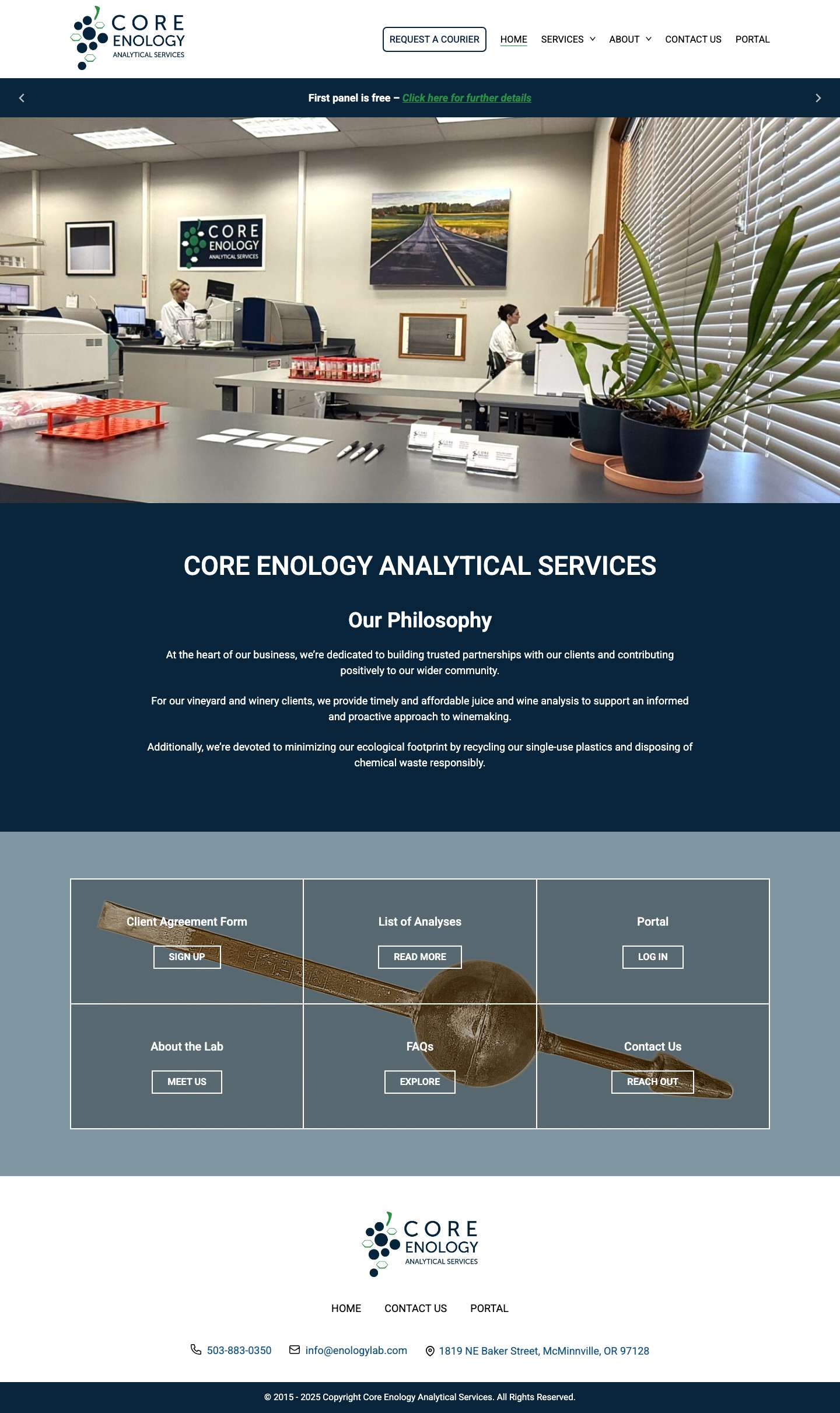 Core Enology Analytical Services – Your quality assurance partner, specializing in full-panel juice and wine analysis - Full Screenshot