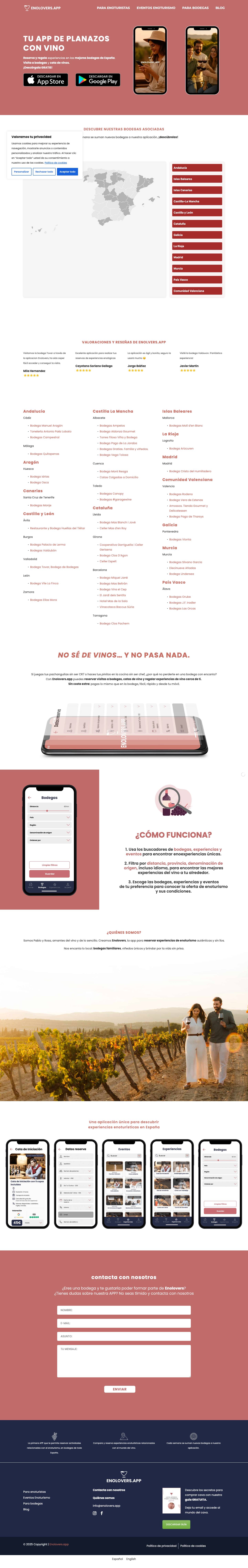 Enolovers.app - Tu buscador de Experiencias - Full Screenshot