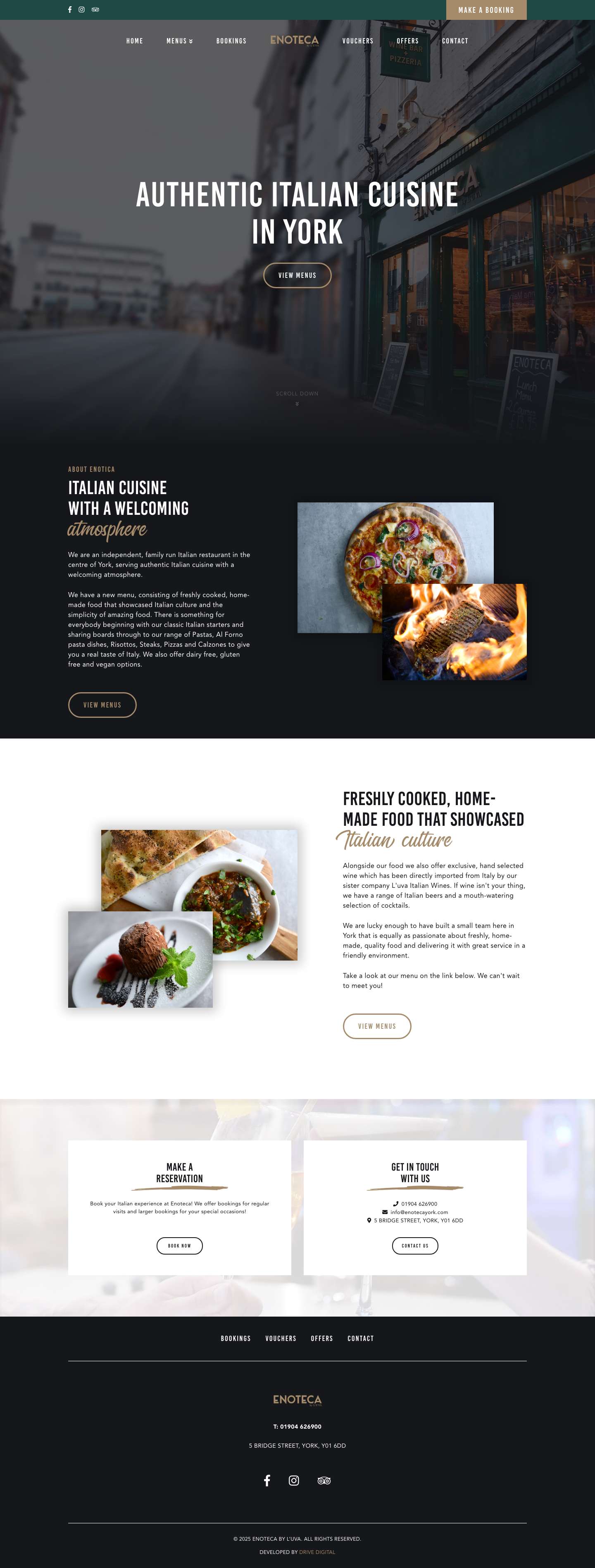 Italian Restaurant & Wine Bar York | Enoteca by L’uva - Full Screenshot