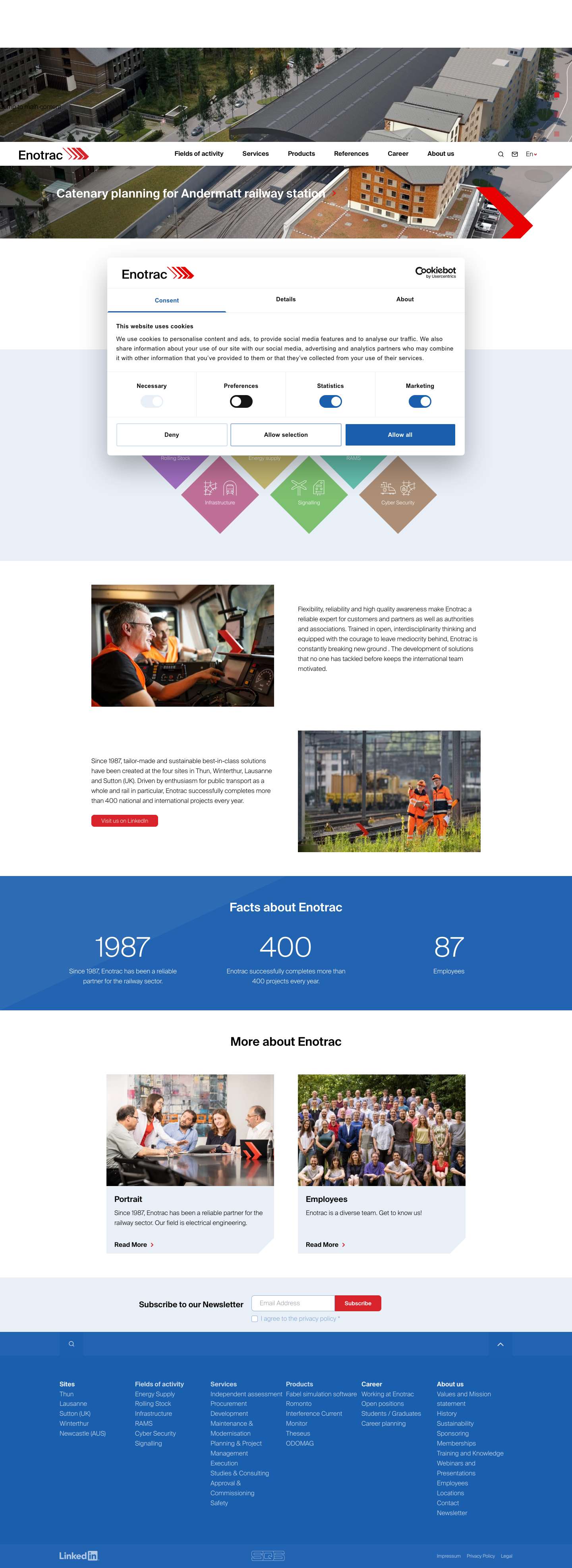 What we do - Enotrac Railway Engineering - Full Screenshot