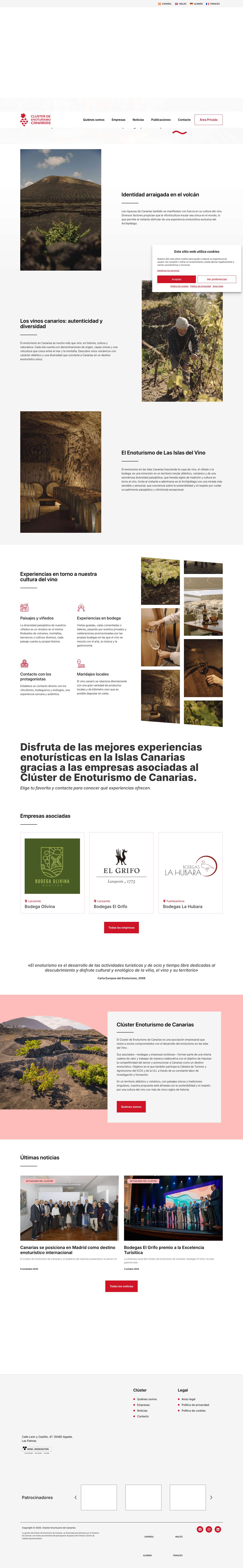 Enoturismo de Canarias - Vive la Experiencia del Vino de Canarias - Full Screenshot