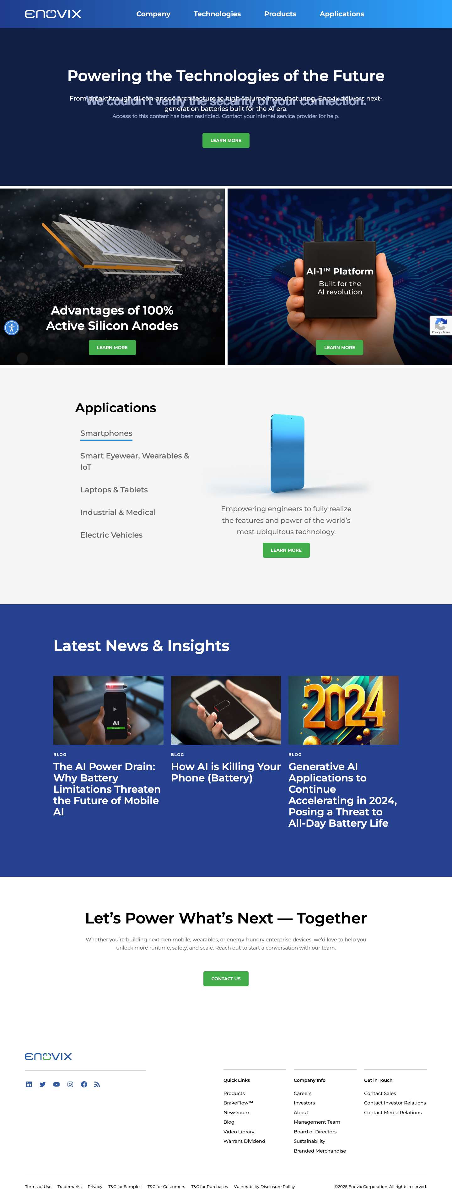 Enovix | 100% Active Silicon Lithium-ion Battery - Enovix - Full Screenshot