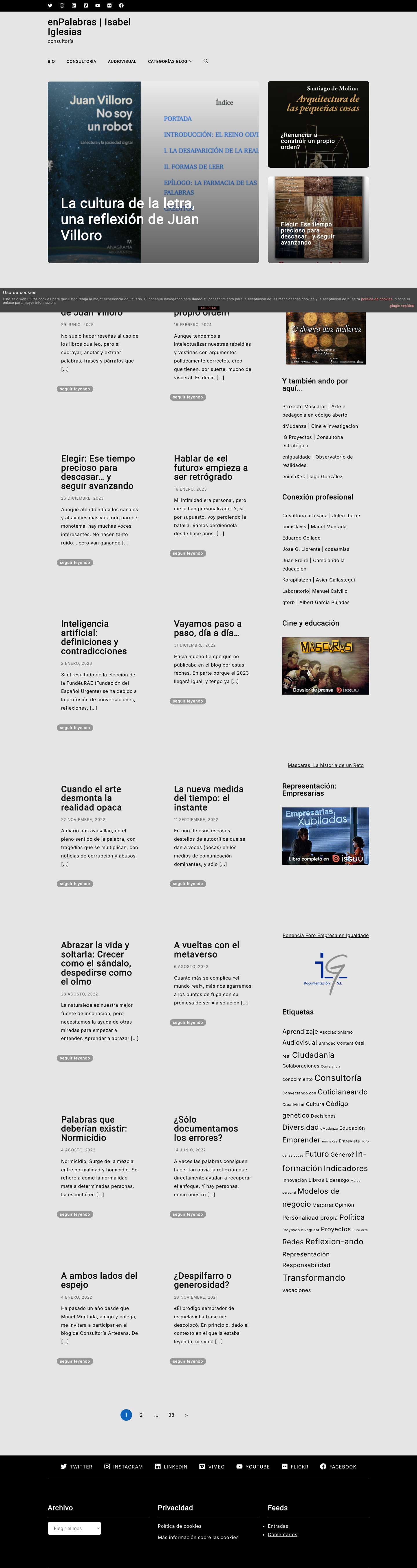 enPalabras | Isabel Iglesias - consultoría - Full Screenshot