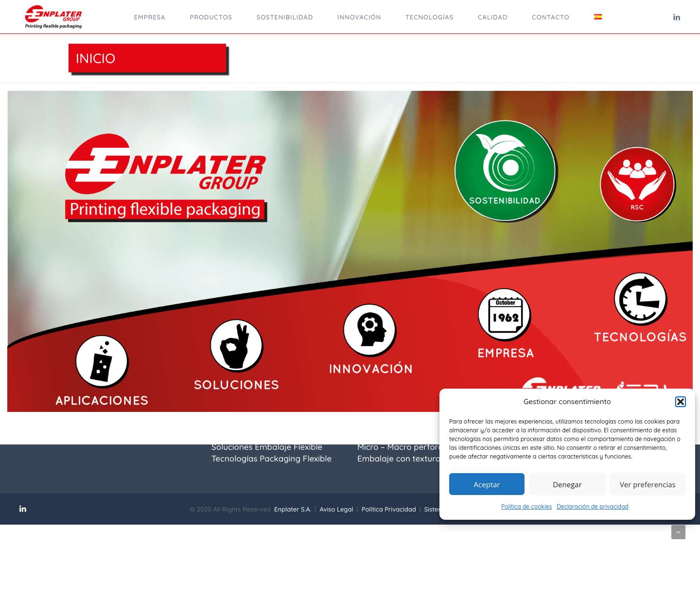 Enplater S.A - Impresión de embalaje flexible - Inicio - Full Screenshot