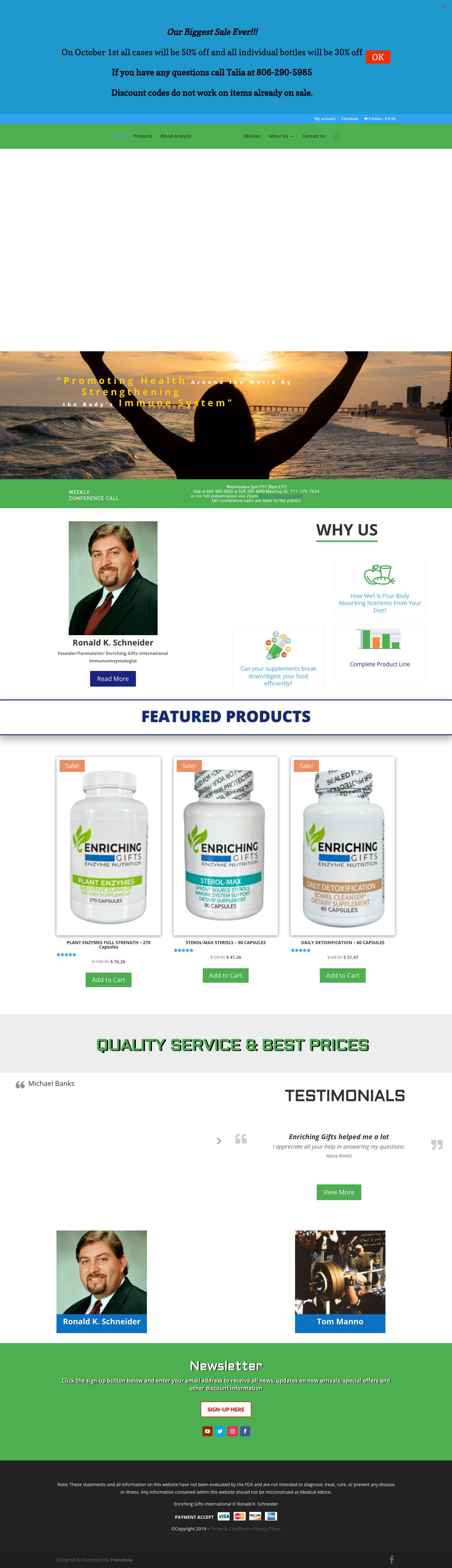 Enriching Gifts | The OFFICIAL website of Enriching Gifts and Enriching Gifts International Products - Full Screenshot