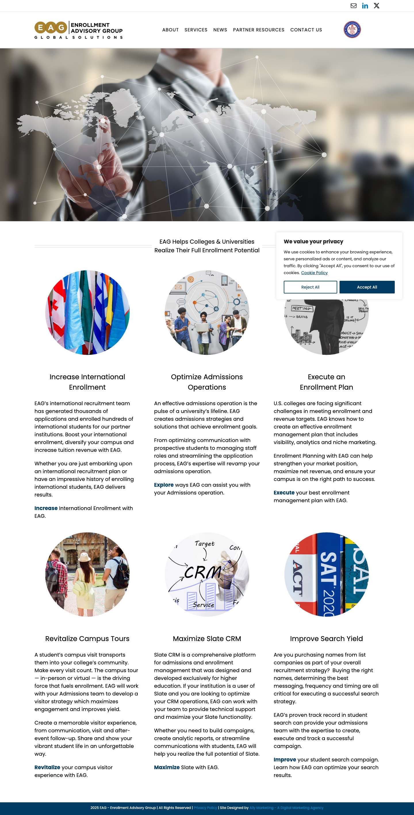 EAG | International Higher Education Enrollment Consulting - Full Screenshot