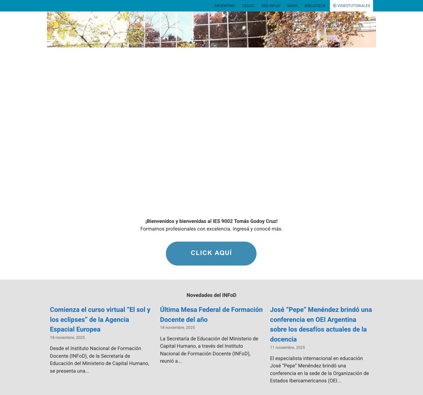 IES FDyT Nº 9-002 "Tomás Godoy Cruz" - Full Screenshot
