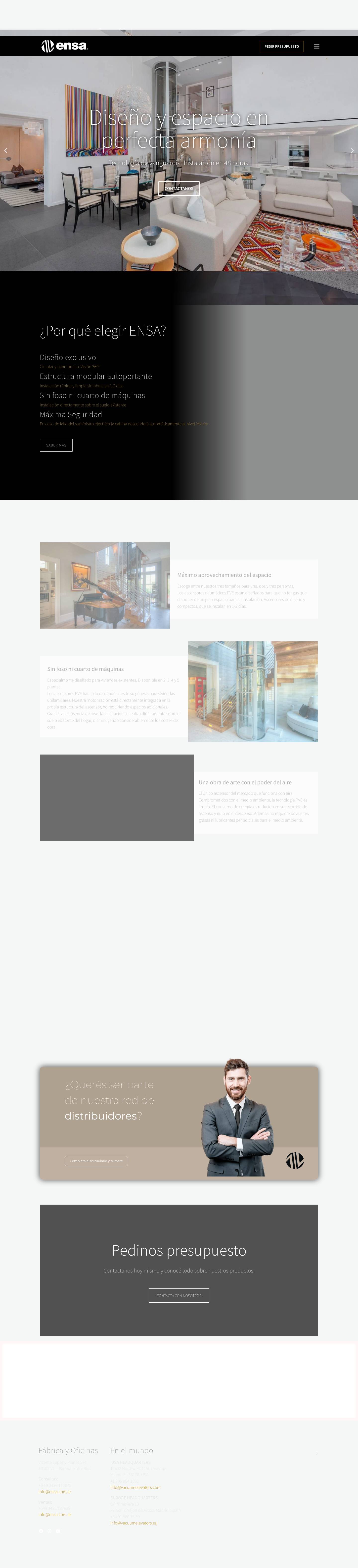 ENSA – Ascensores Panorámicos Neumáticos - Full Screenshot