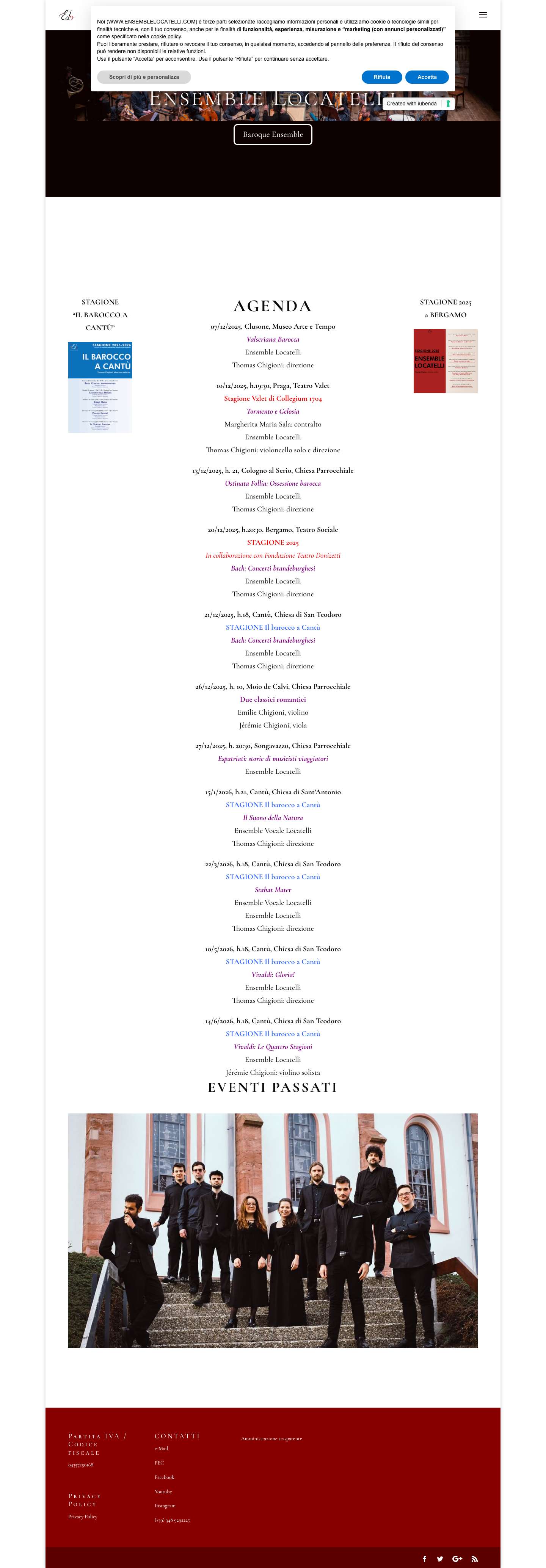 Ensemble Locatelli | Al cuore del suono barocco - Full Screenshot