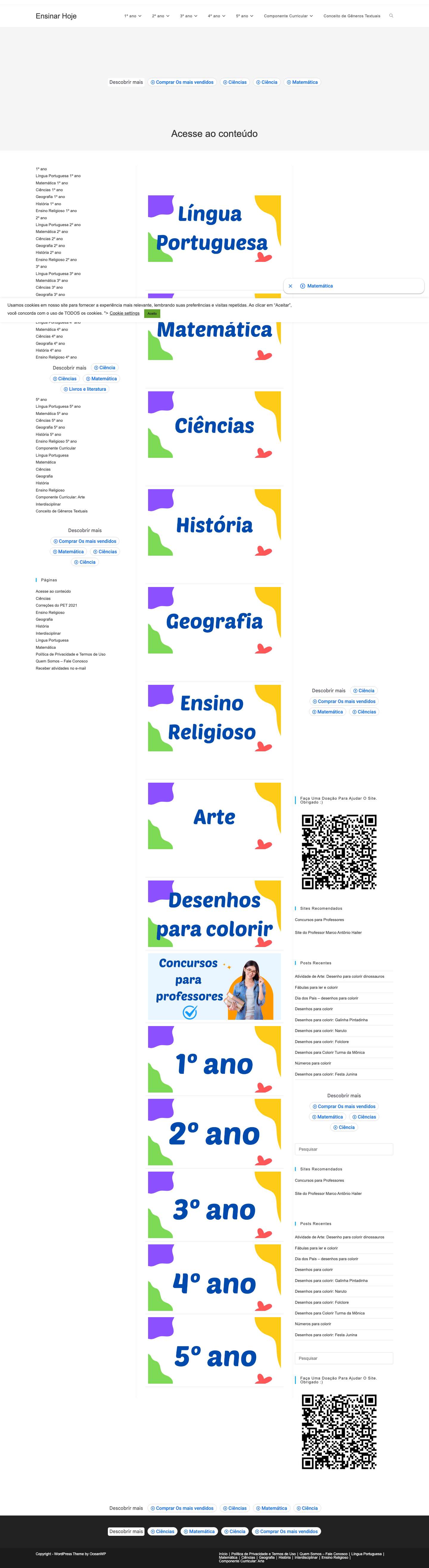 Acesse ao conteúdo - Ensinar Hoje - Full Screenshot