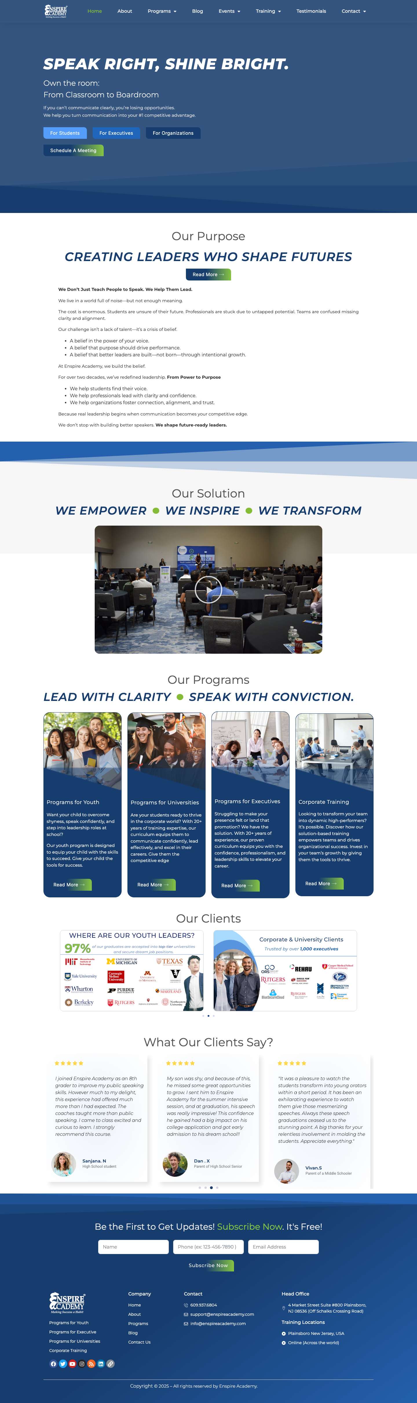 Home - Enspire Academy - Full Screenshot