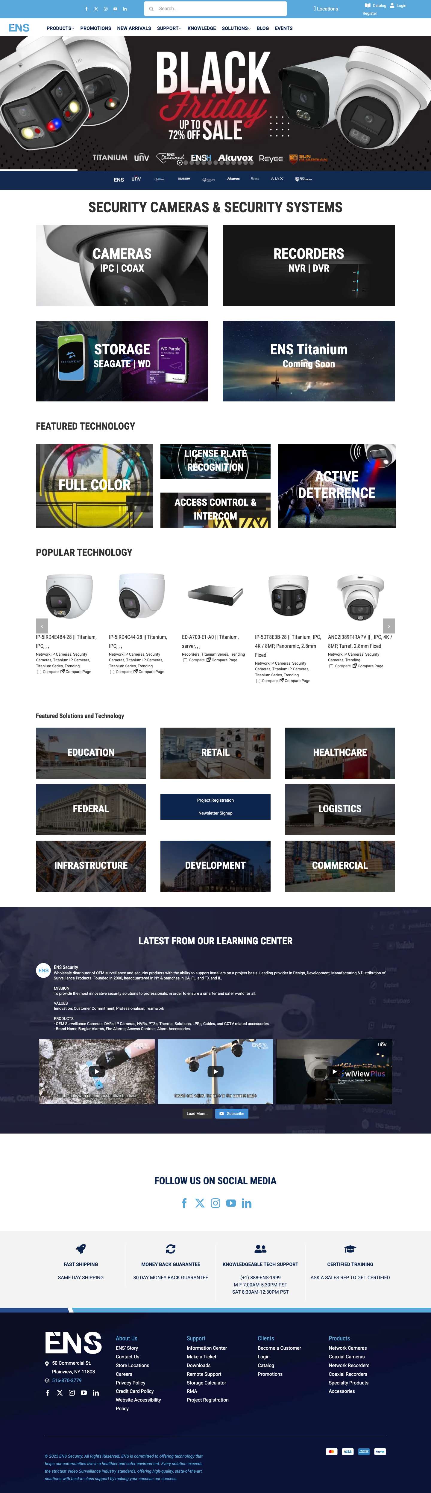 ENS Security || IP & Coax Security System Distributor - Full Screenshot