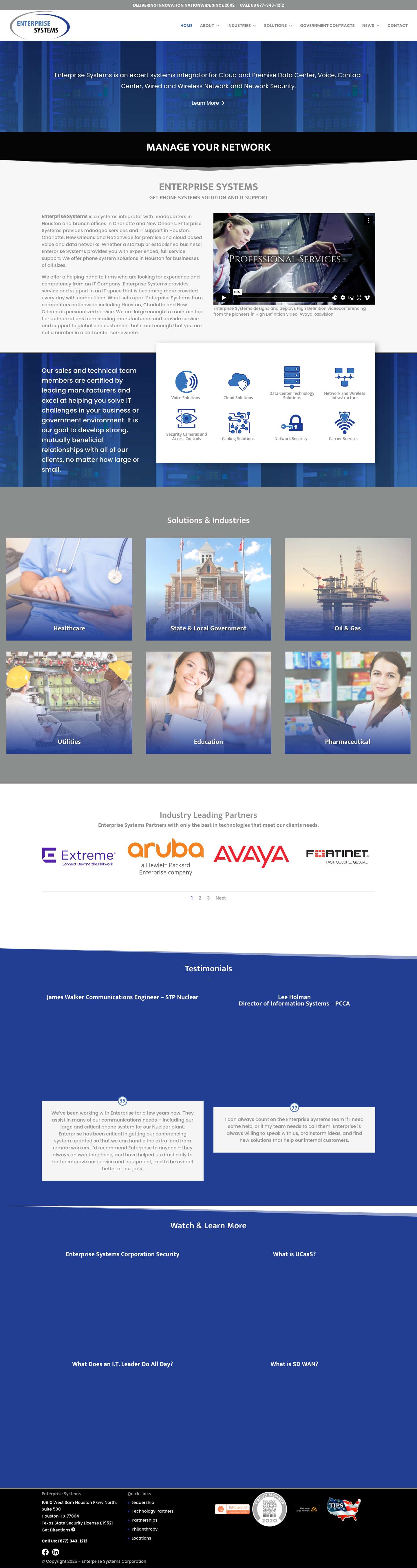 IT Services and Support | Enterprise System Corporation - Full Screenshot