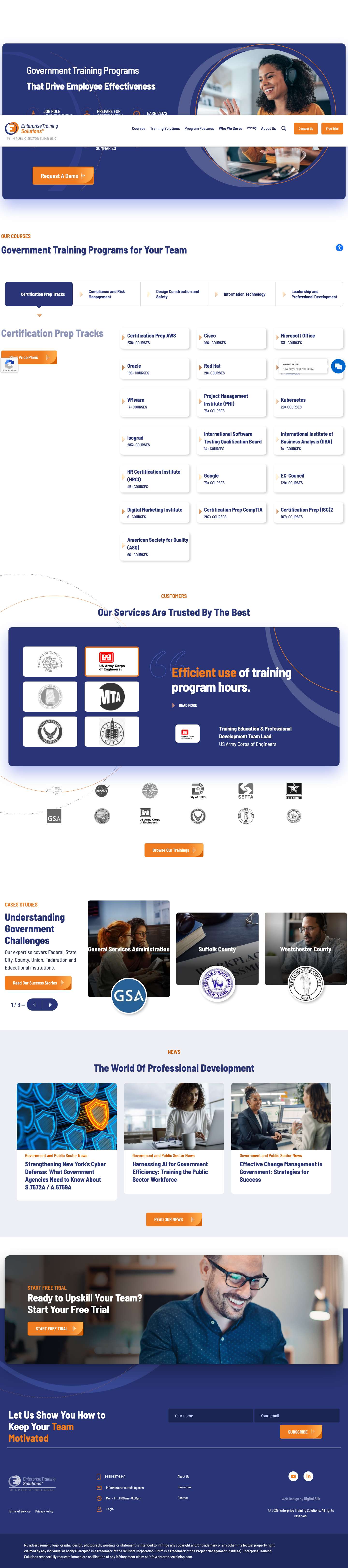 Government Training Programs - Enterprise Training Solutions - Full Screenshot