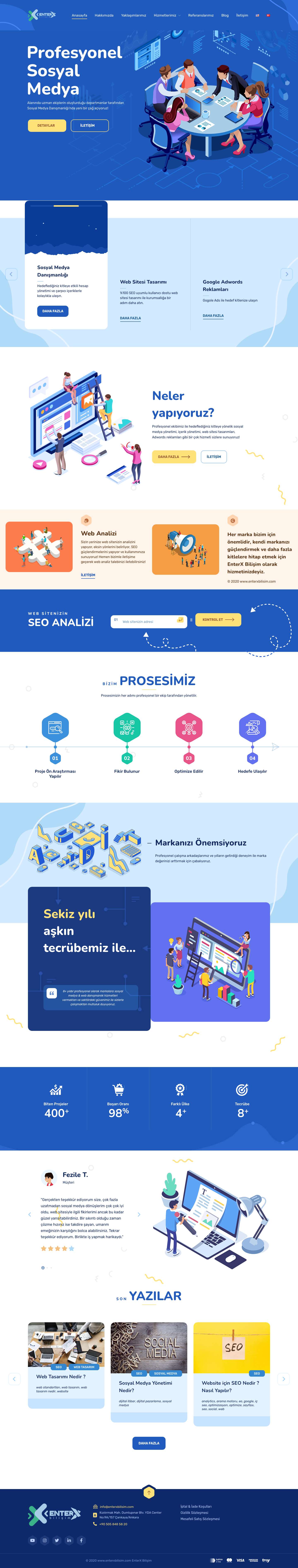 Sosyal Medya Danışmanlığı & Web Sitesi Tasarımı - Enter X Bilişim - Full Screenshot