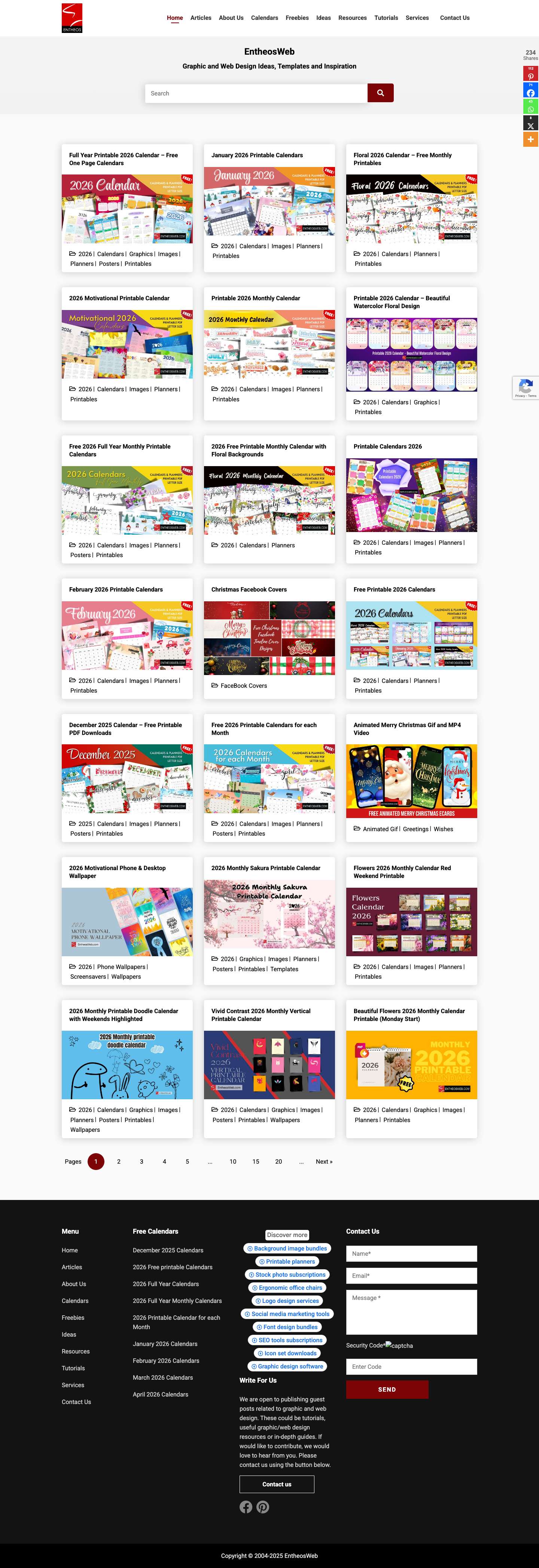 EntheosWeb - Graphic and Web Design Resources - Full Screenshot