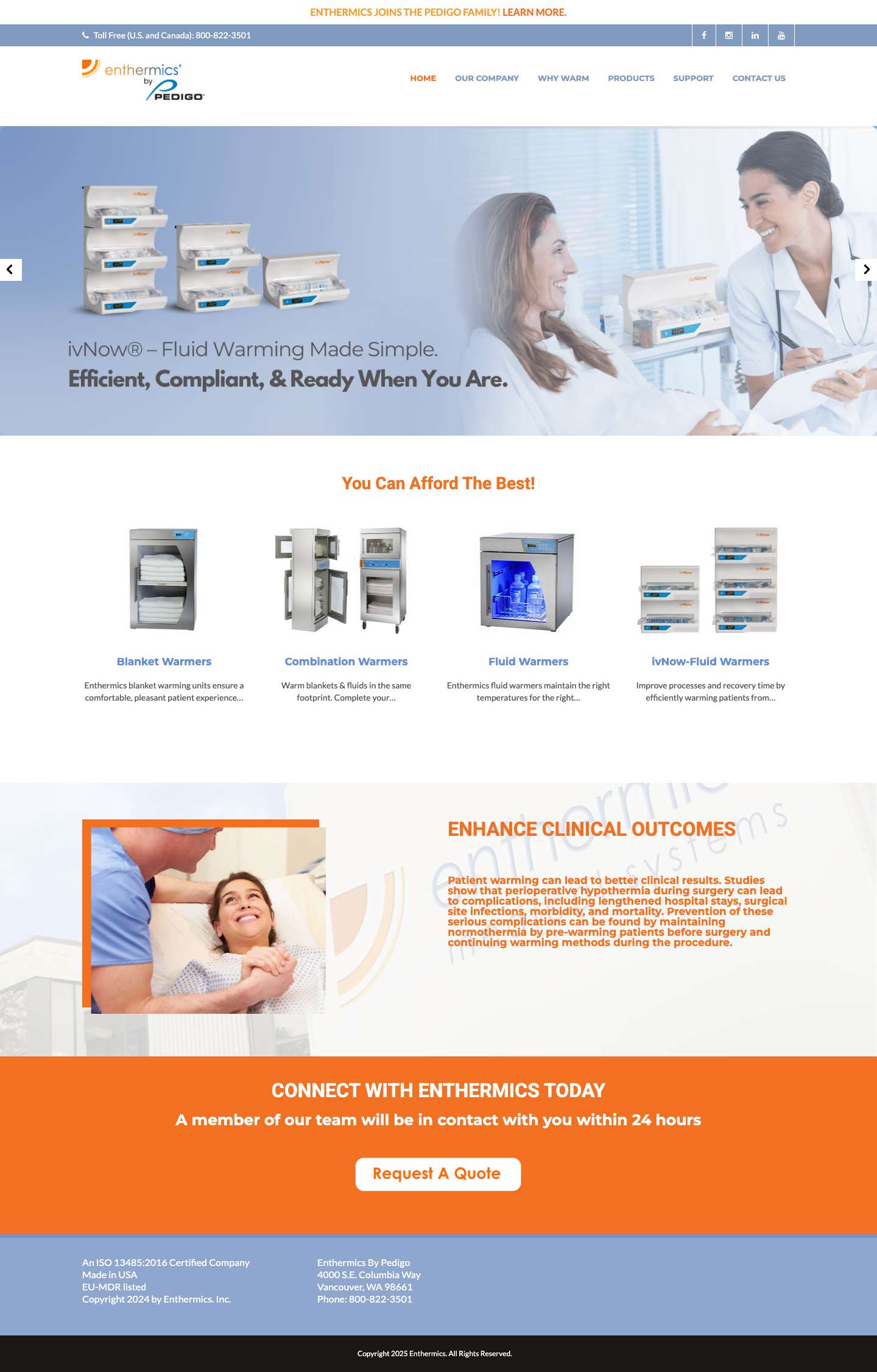 Enthermics - ivNow Fluid & Irrigation Warmers and Blanket Warmers - Enthermics Blanket Warmers - Full Screenshot