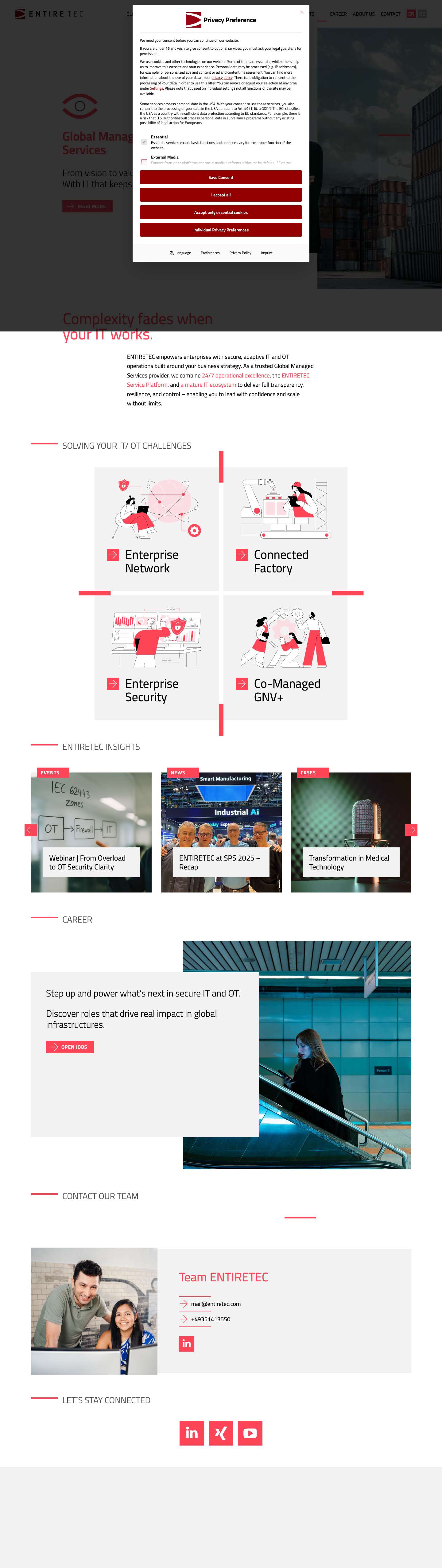 Global Managed Services Provider | ENTIRETEC - Full Screenshot