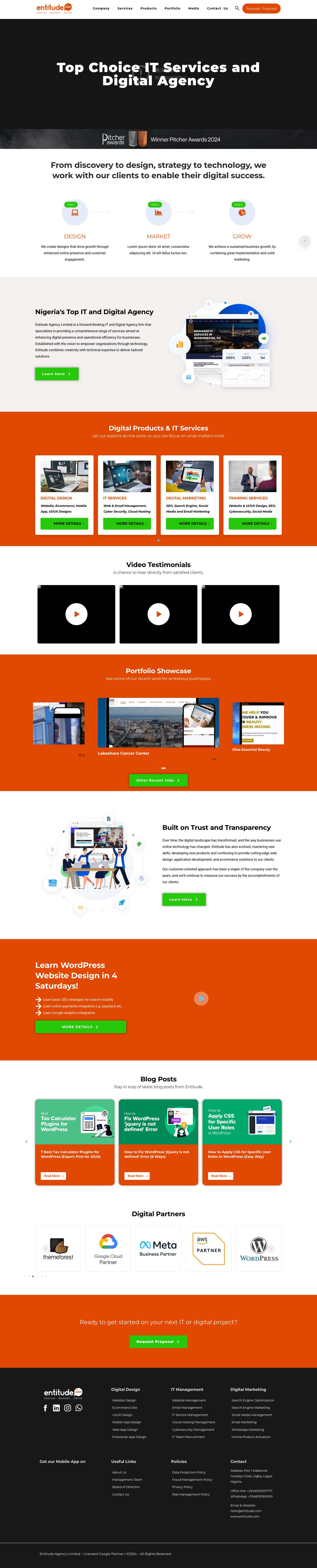 Entitude – IT and Digital Agency | Lagos, Nigeria - Full Screenshot
