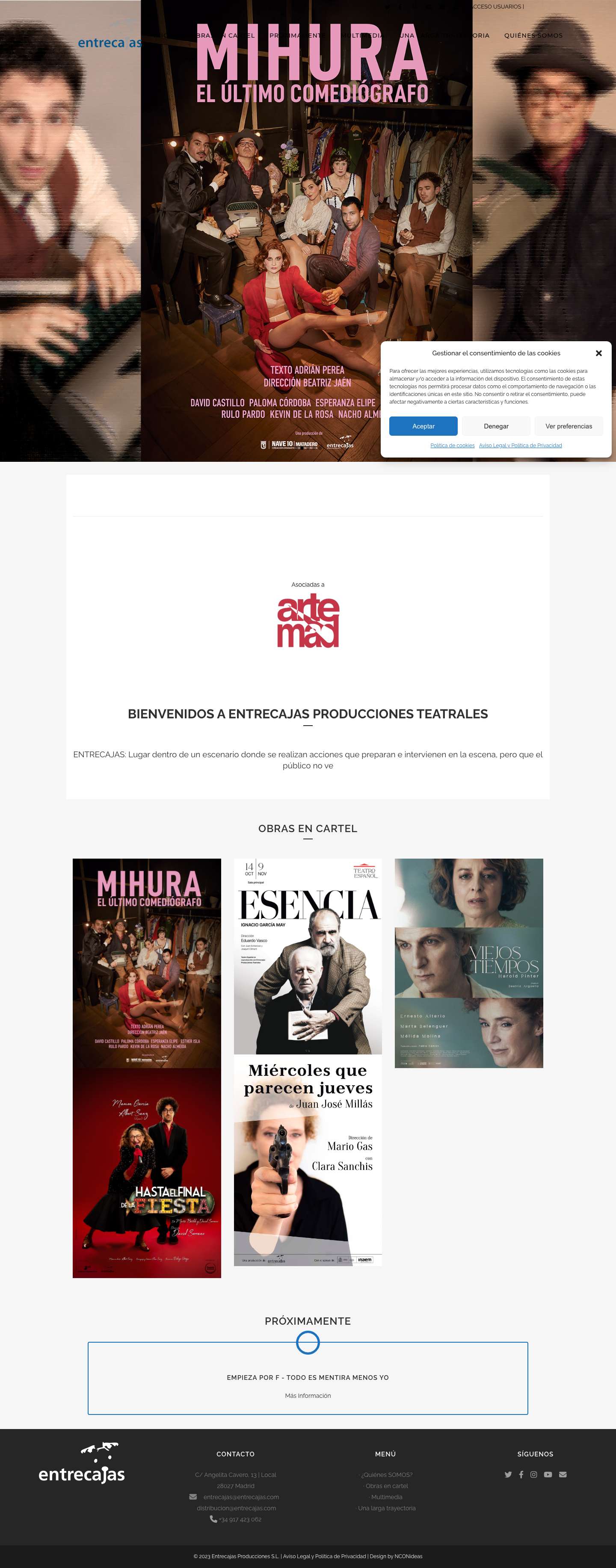 Entrecajas | Entrecajas Producciones Teatrales - Full Screenshot