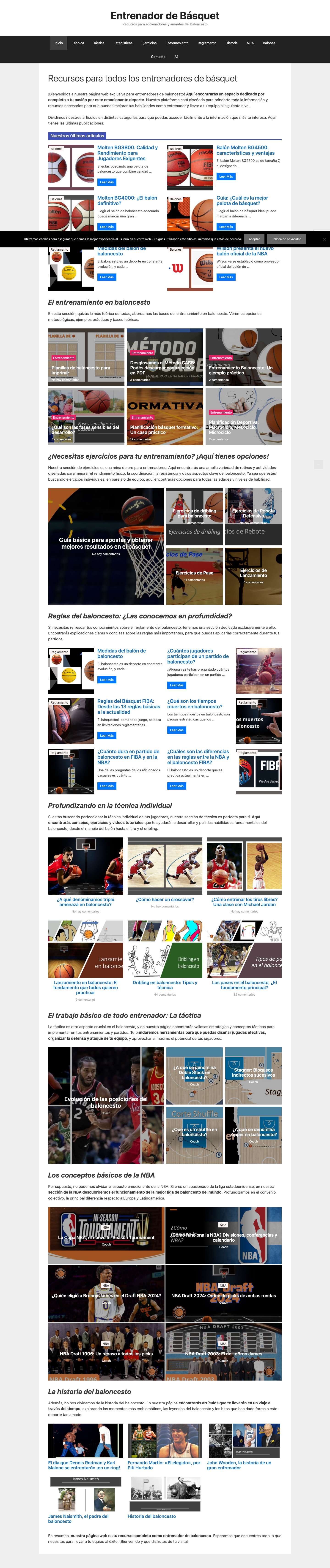 Recursos para entrenadores de básquet de todos los niveles - Full Screenshot