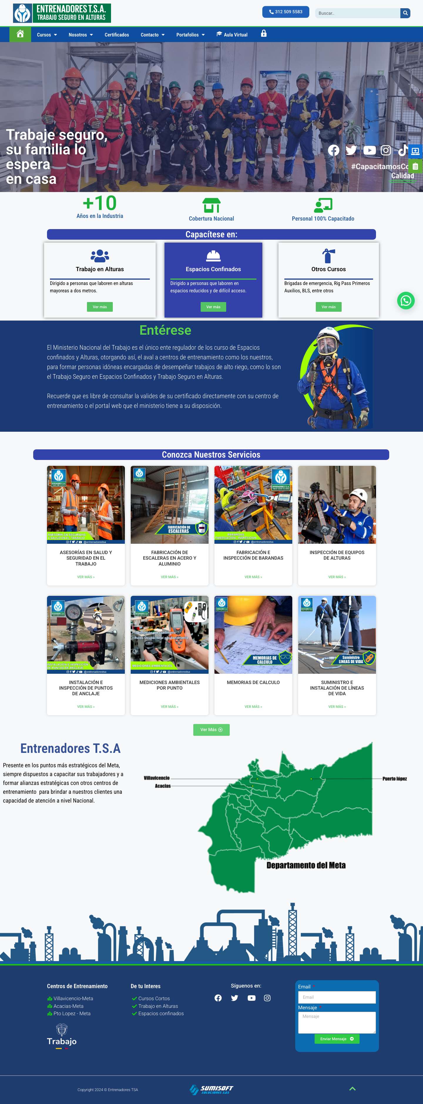 EntrenadoresTSA - Entrenadores TSA Cursos de Trabajo Seguro en Alturas - Full Screenshot