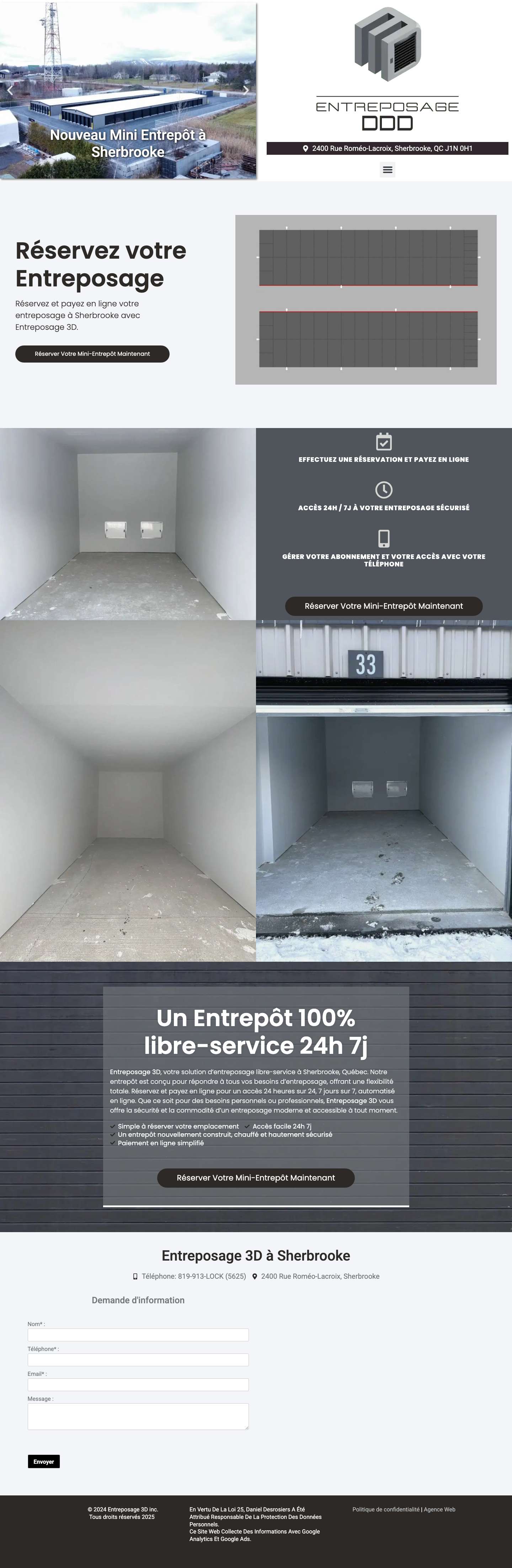 Entreposage 3D | Mini Entrepôt libre-service Sherbrooke Magog - Full Screenshot