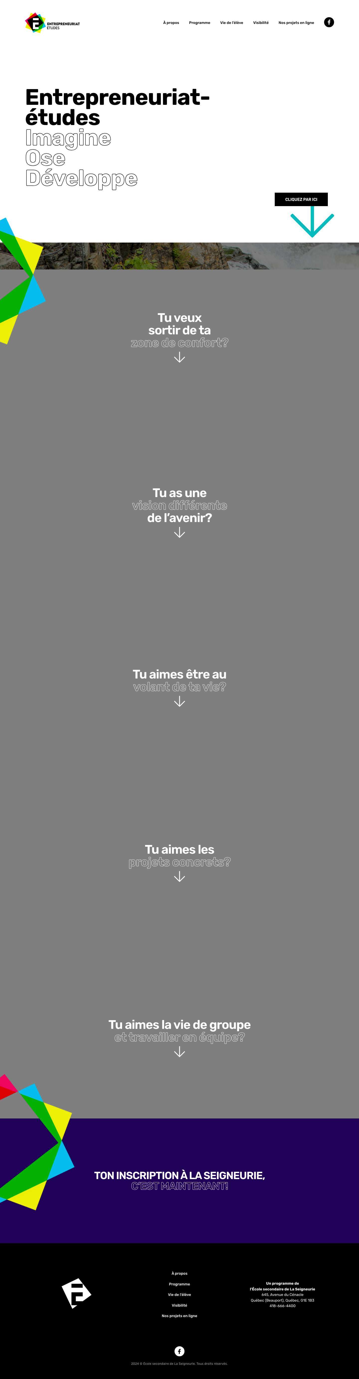Entrepreneuriat-Études - École secondaire de La Seigneurie - Full Screenshot