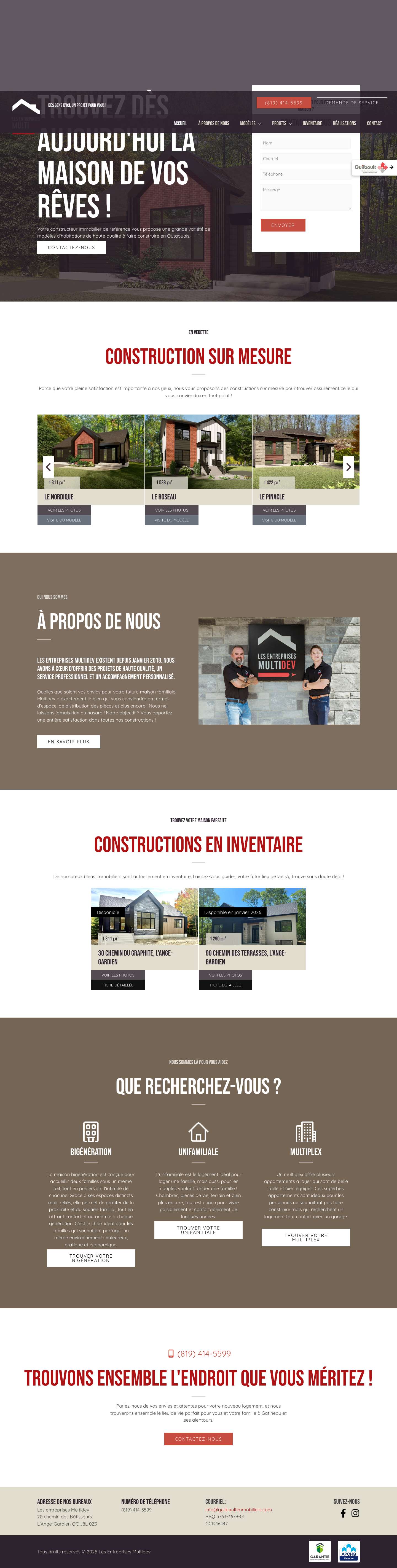 Les Entreprises Multidev | Des gens d’ici, un projet pour vous! - Full Screenshot