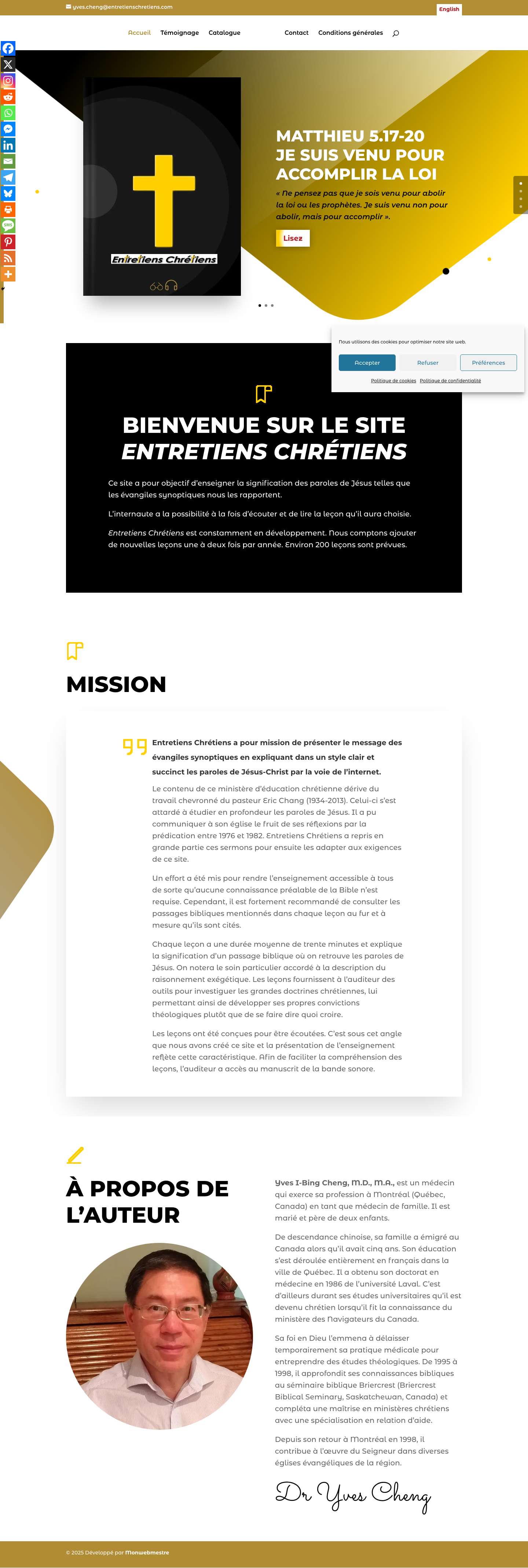 Accueil - Entretiens Chrétiens - Full Screenshot