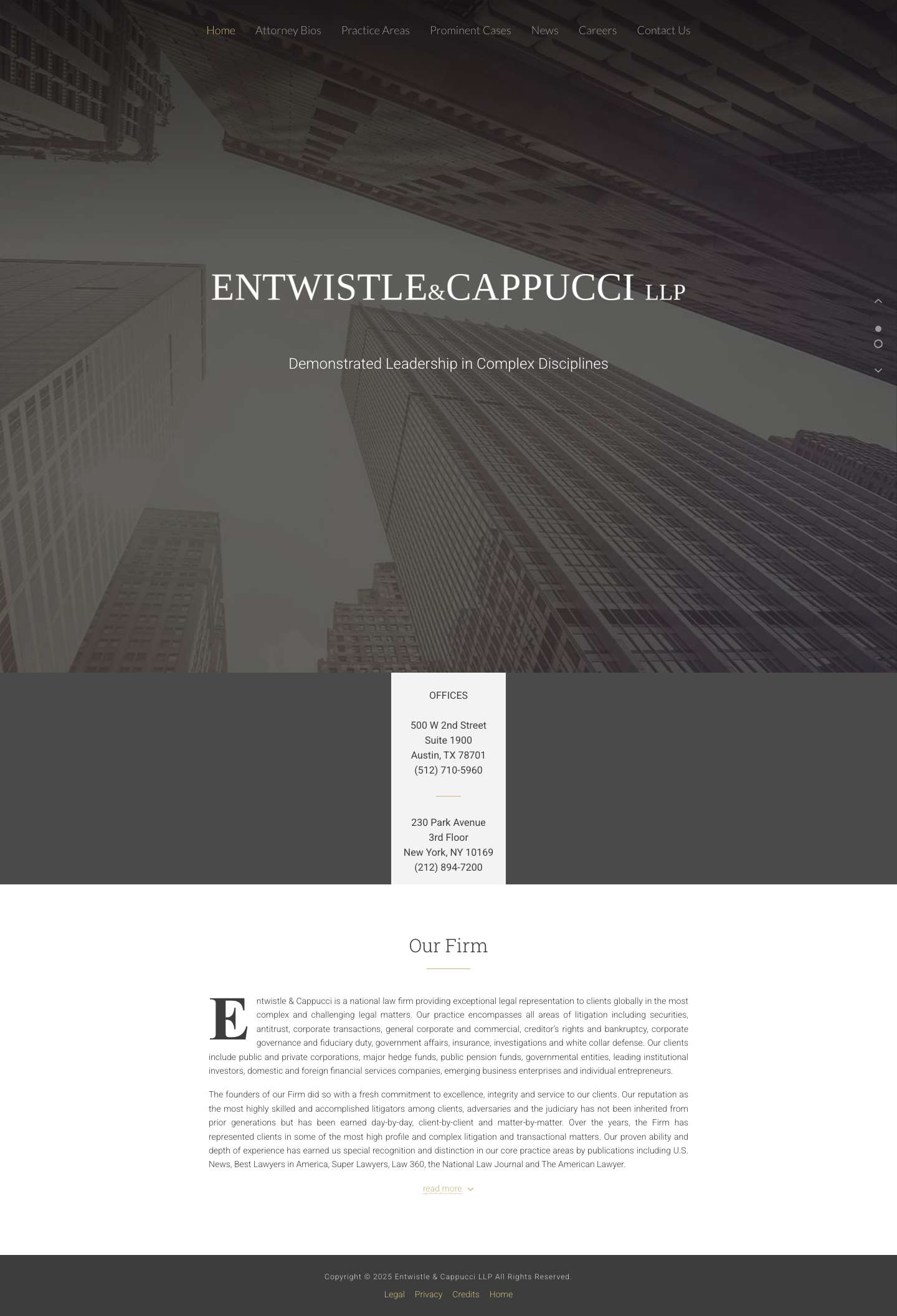 Entwistle & Cappucci LLP - Full Screenshot