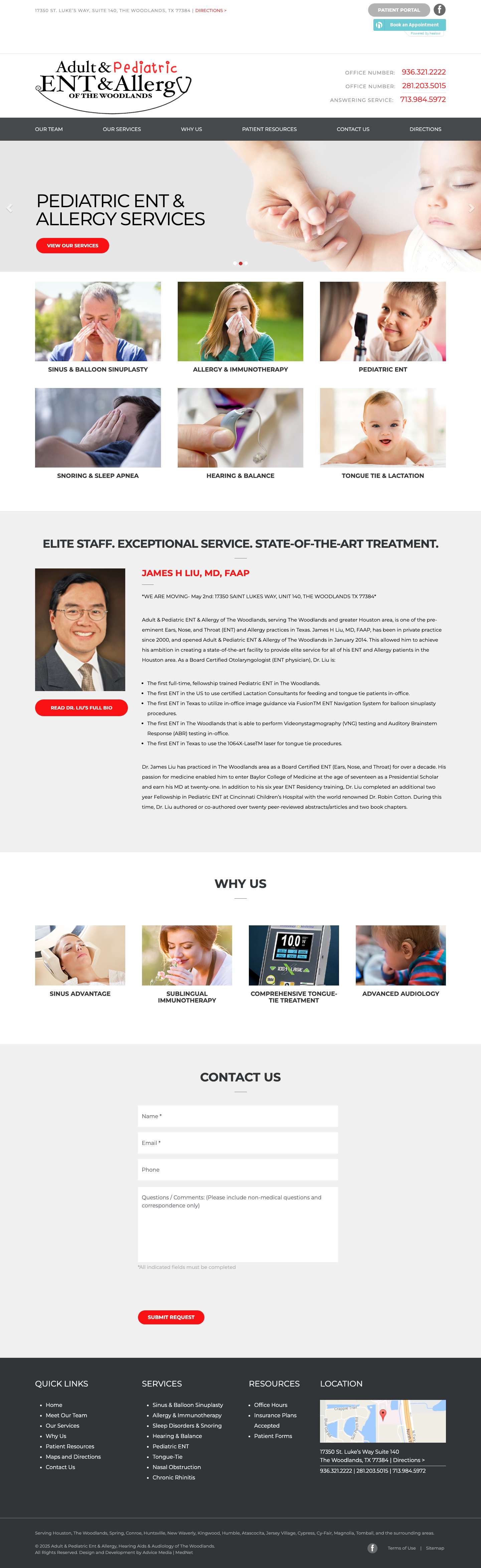 ENT Physician | Allergy Treatment The Woodlands TX | Spring - Full Screenshot