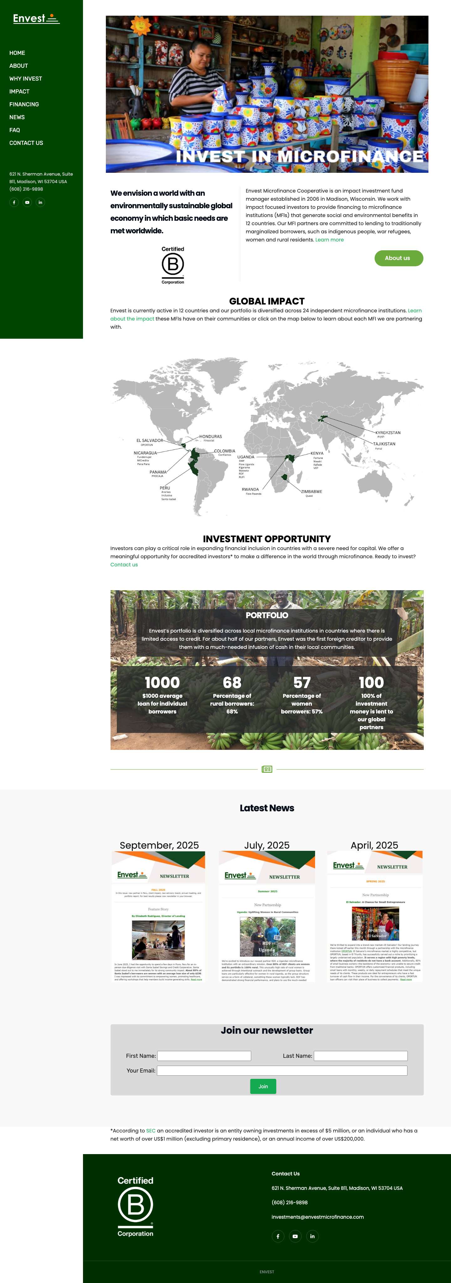 Home - ENVEST - Full Screenshot